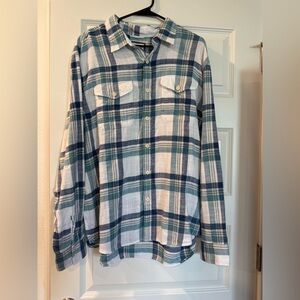 American Eagle Blue and White Checkered Shirt